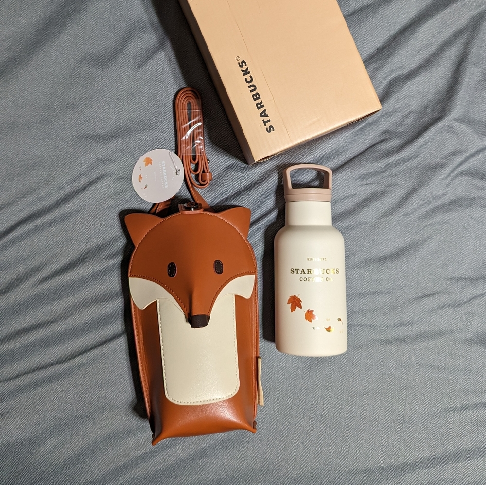 Starbucks China Asia 2021 Autumn Fox Bag and Bottle Set